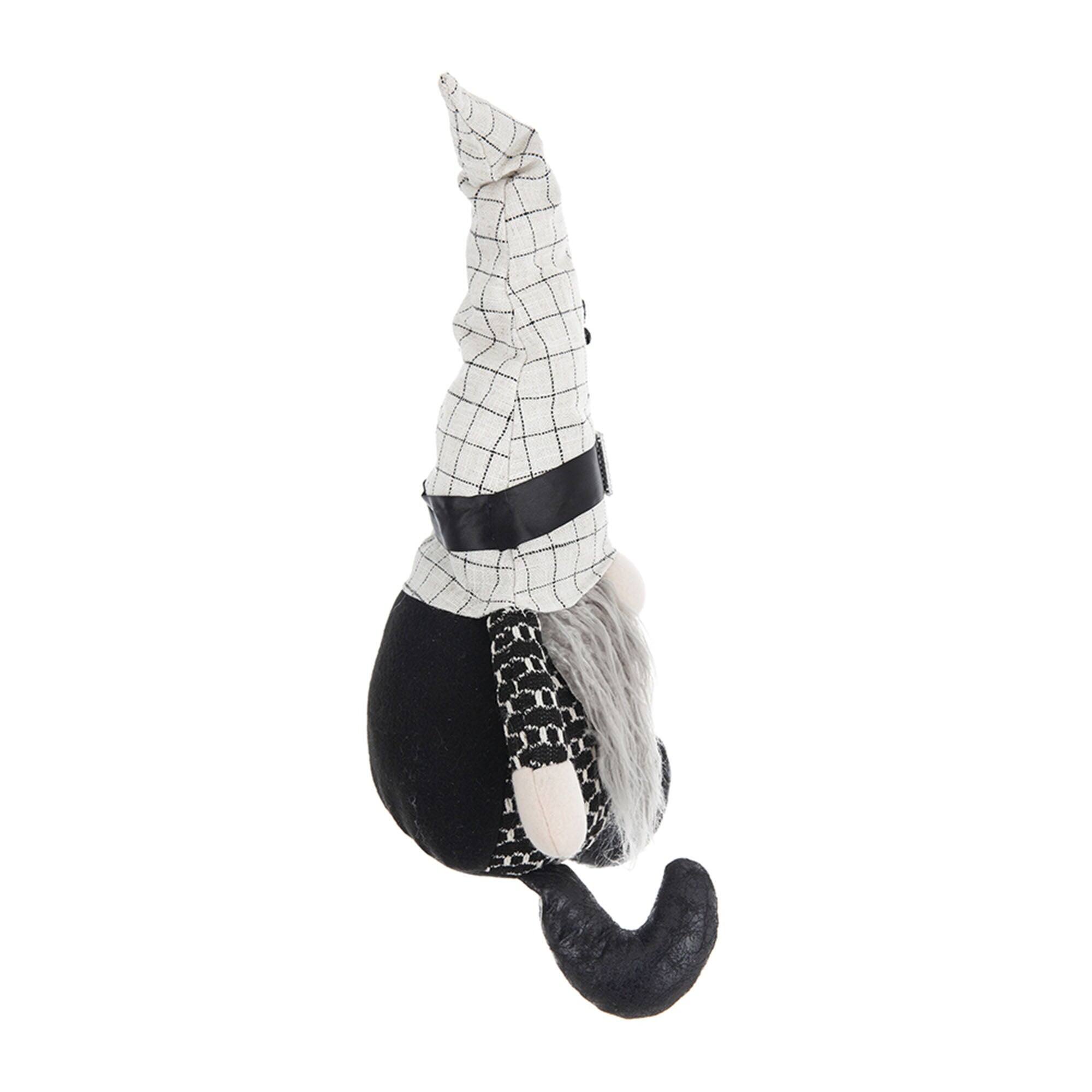 Alt View 5. Boyel Living - (Set of 2) 23.5 Inch Fabric Gnome Halloween Sitting Gnome Decor with White Hat and Spider - Black,White.