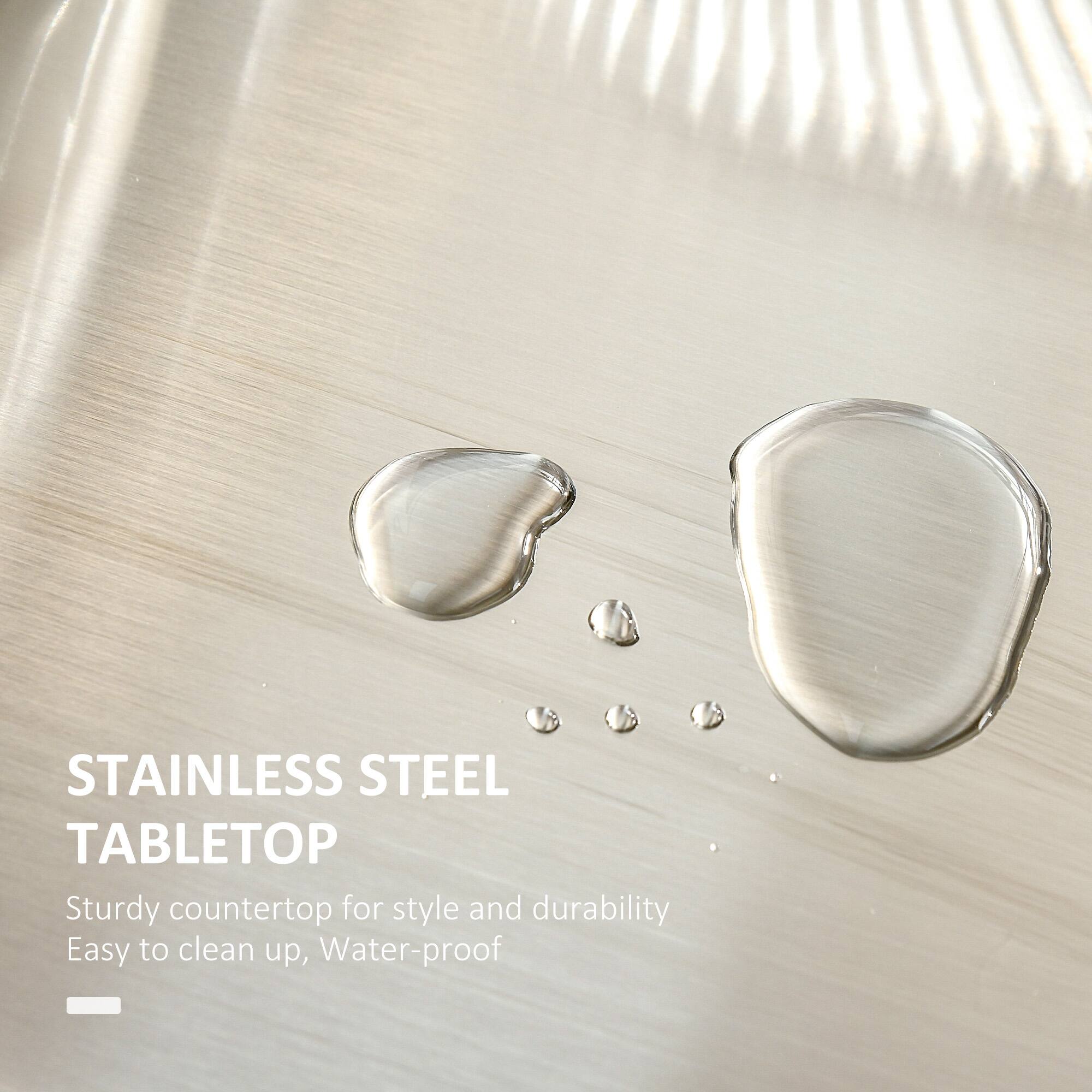 STAINLESS STEEL TABLETOP

Sturdy countertop for style and durability  
Easy to clean up, Water-proof
