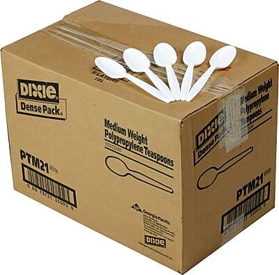 DIXIE  
Dense Pack  

PTM21  
G9 15731 3909S O 5 18L  

Medium Weight  
Polypropylene Teaspoons  

Georgia-Pacific  
ZEL S1  

1000 Count  
Weight: Teaspoons  

DIXIE