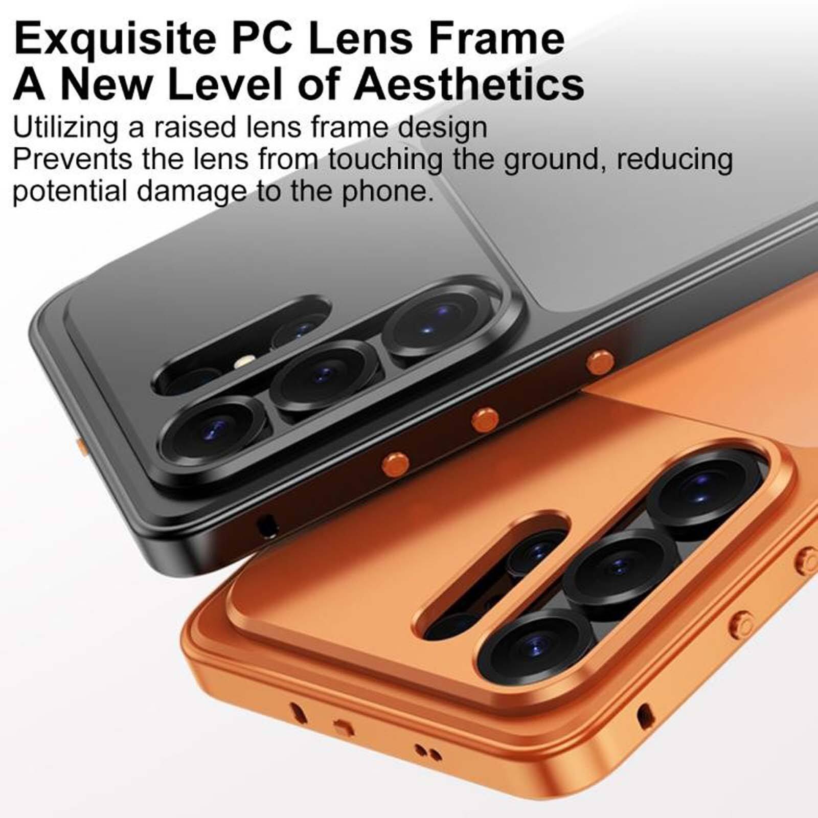Exquisite PC Lens Frame  
A New Level of Aesthetics  

Utilizing a raised lens frame design  
Prevents the lens from touching the ground, reducing potential damage to the phone.