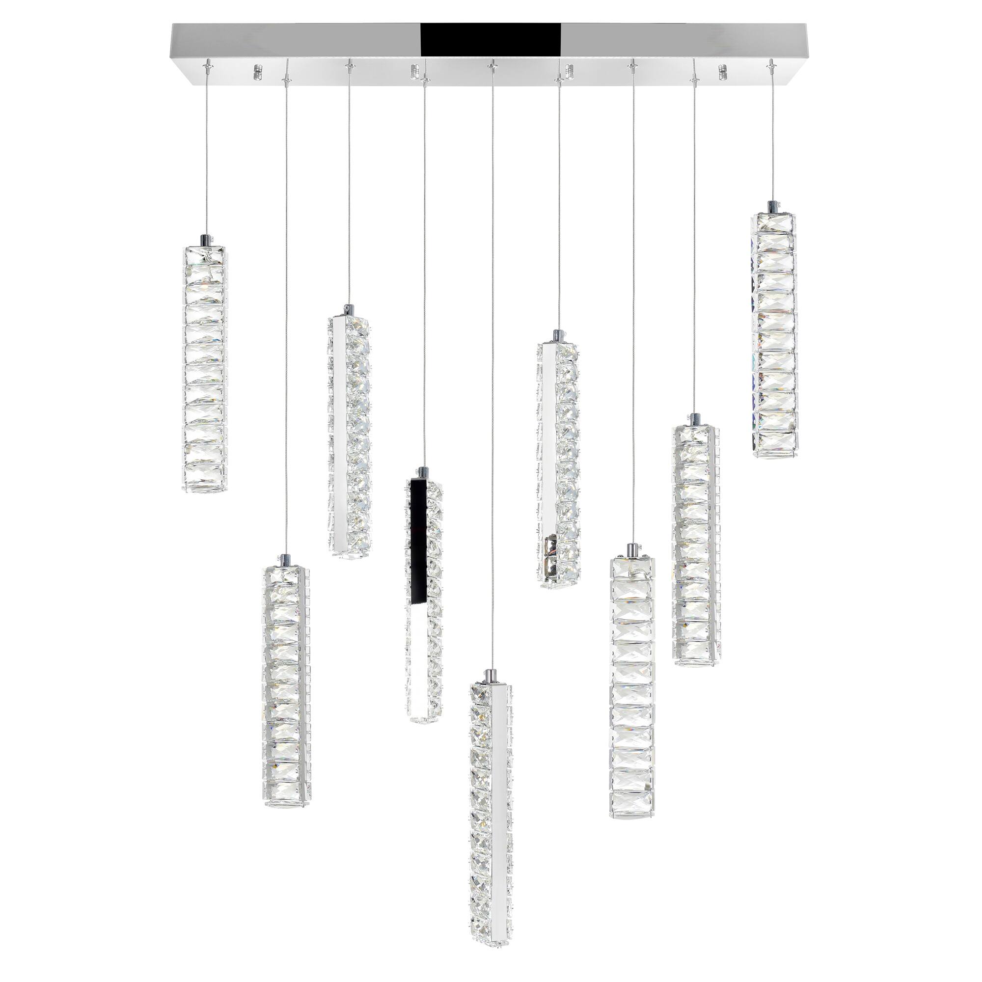 Angle. CWI Lighting - Celina LED Chandelier With Chrome Finish - Chrome.