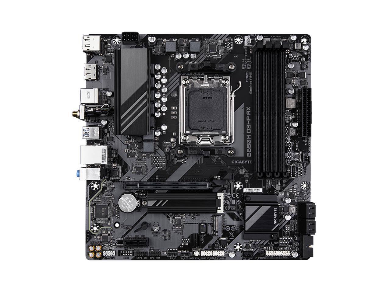 GIGABYTE B650M D3HP AX AM5, DDR5, PCIe 4.0, Wi Fi 6E, 2.5GbE B650M