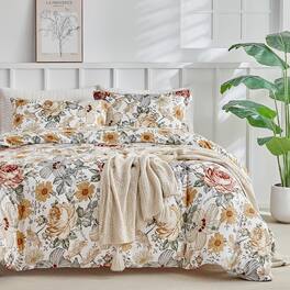 Comfort Essence - Floral Duvet Cover Plant Flowers Pattern Bedding Set For All Season Soft Breathable With Zipper Closure - A: Muliticolor(no Comforter)-King (104×90 inch)