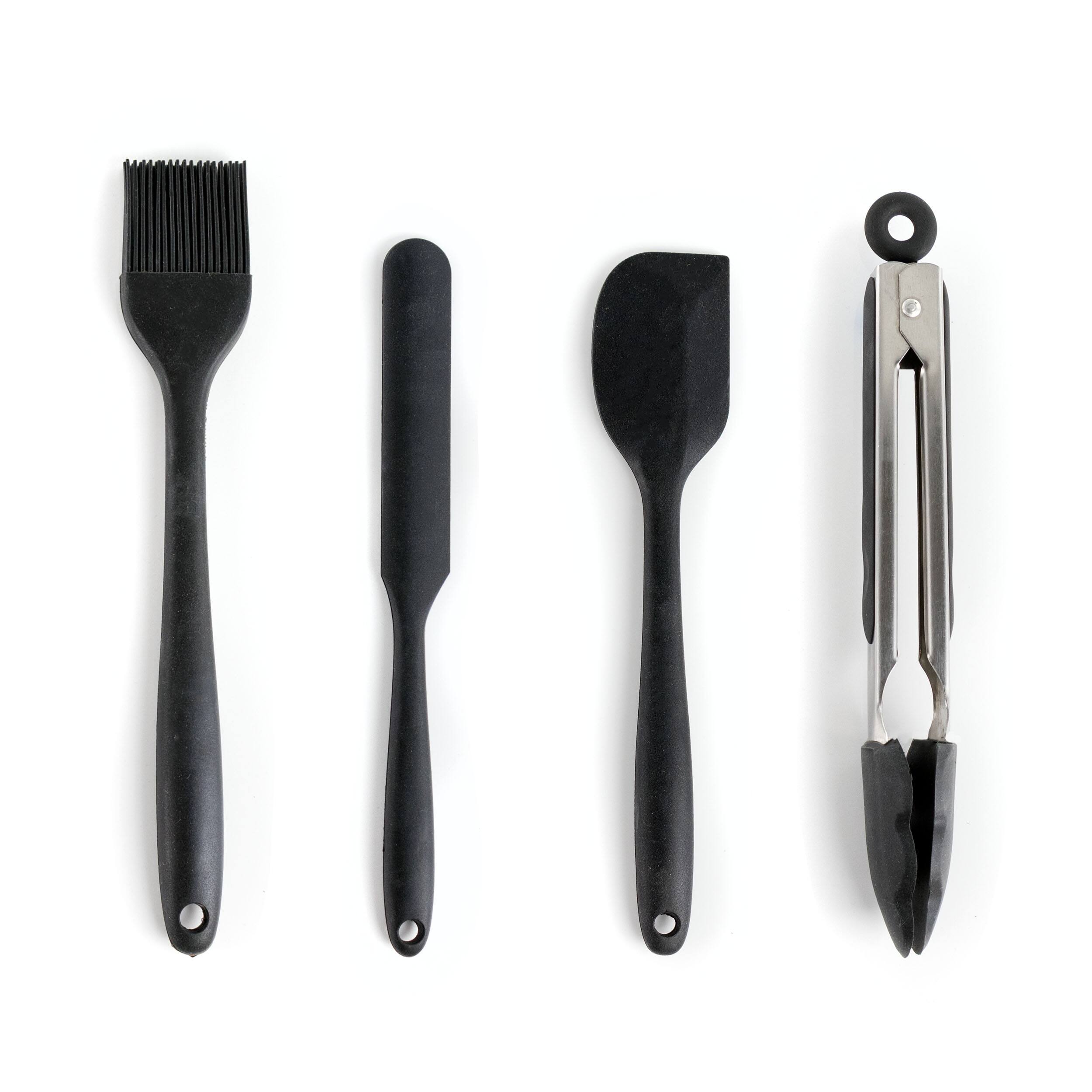 Alt View 4. MegaChef - MegaChef Gray Silicone and Stainless Steel Cooking Utensils, Set of 14 - Gray.