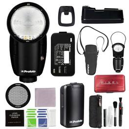 Profoto - A10 AIR-TTL Camera Flash Light Compatible for Canon w/ 2S1P Li-Ion Battery, Clic Grid & Additional Accessories