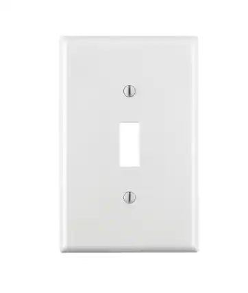 Front. Leviton - Leviton White 1 gang Thermoset Plastic Toggle Wall Plate 1 pk (Case of 20) - White.