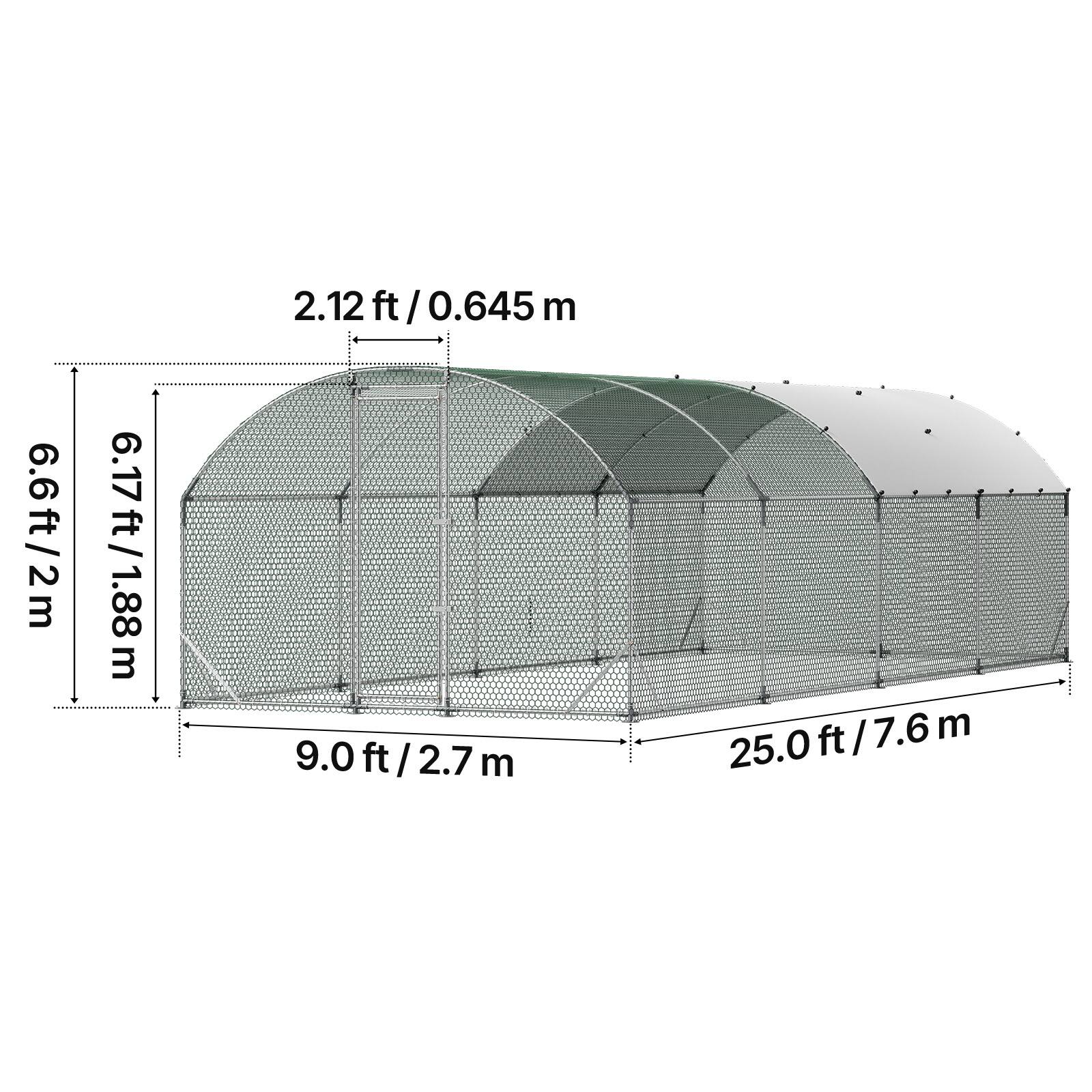 6.6ft/2m  
6.17ft/1.88m  
2.12ft/0.645m  
9.0ft/2.7m  
25.0ft/7.6m