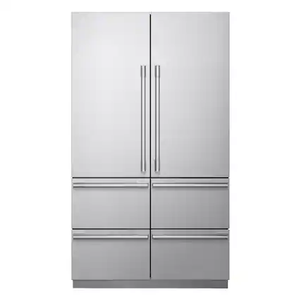 Front. SKS - 48-in Built-In French Door Refrigerator - Stainless Steel.