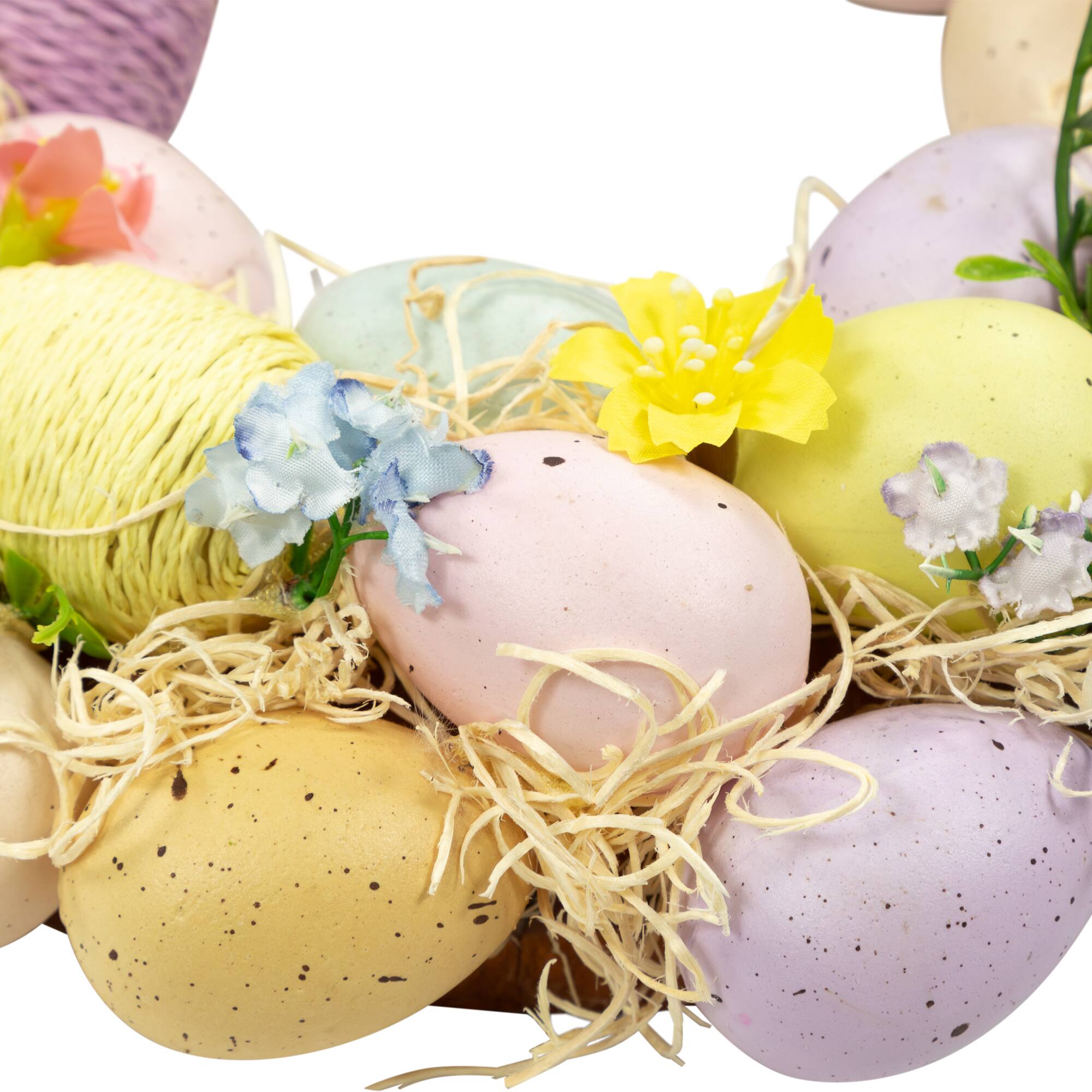 Alt View 4. Northlight - Floral and Easter Egg Spring Wreath - 12.5" - Multicolor - Multi.