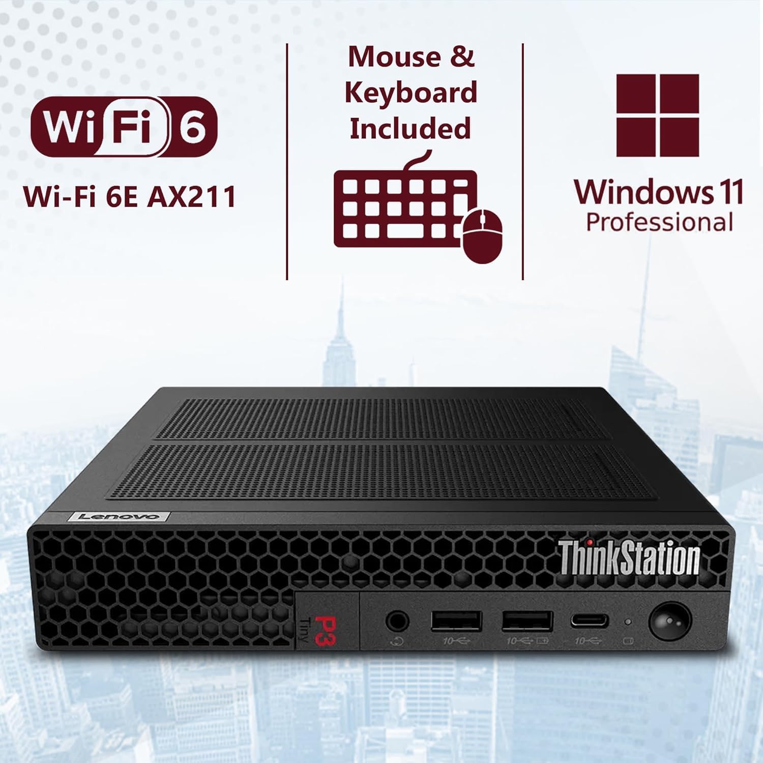ミニPC Lenovo ThinkStation P3 Tiny i7/64G/T1000 Lenovo ThinkStation P3 Tiny Workstation Desktop Intel Core i7