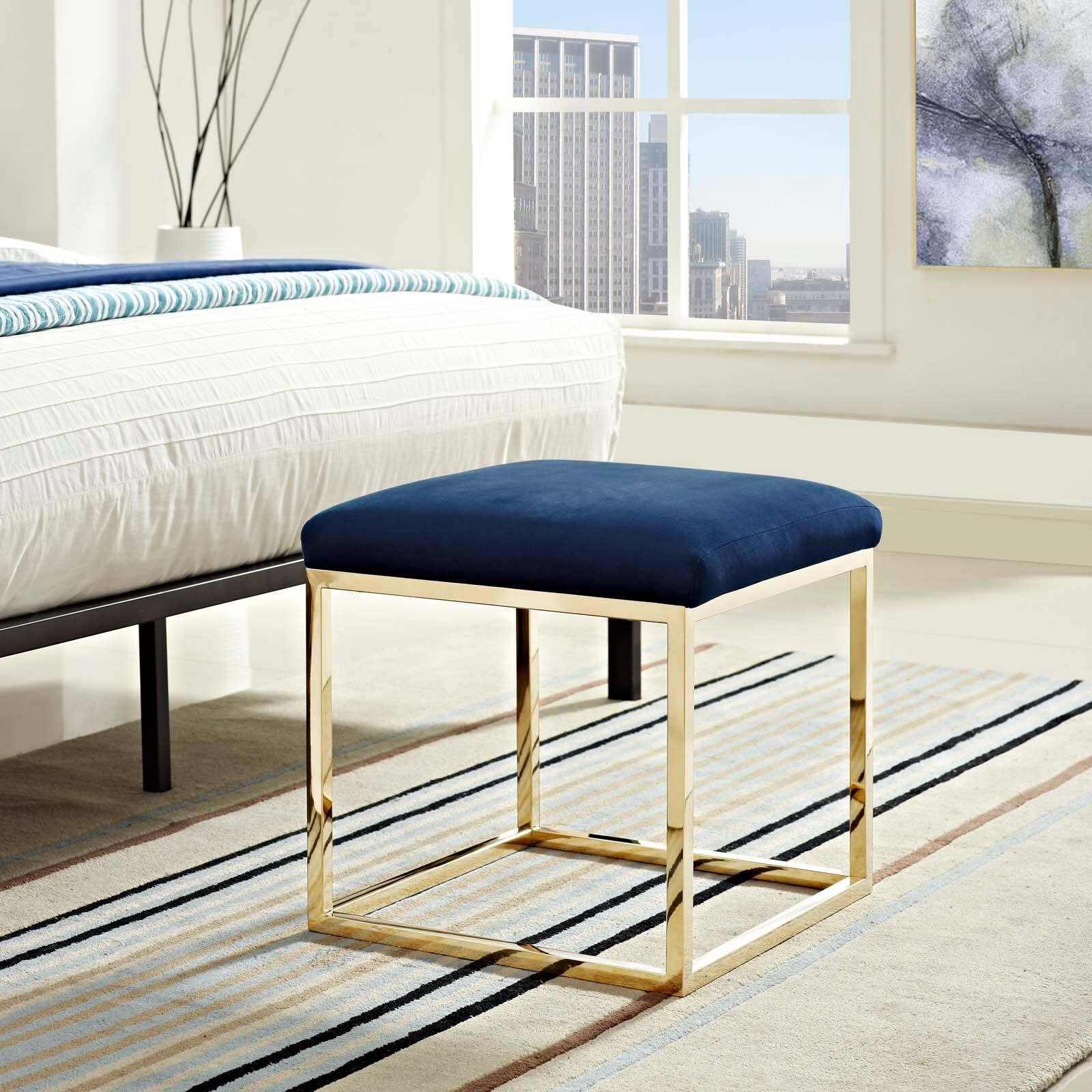 Left. Modway - Anticipate Ottoman by Modway - EEI-2849-GLD-NAV.