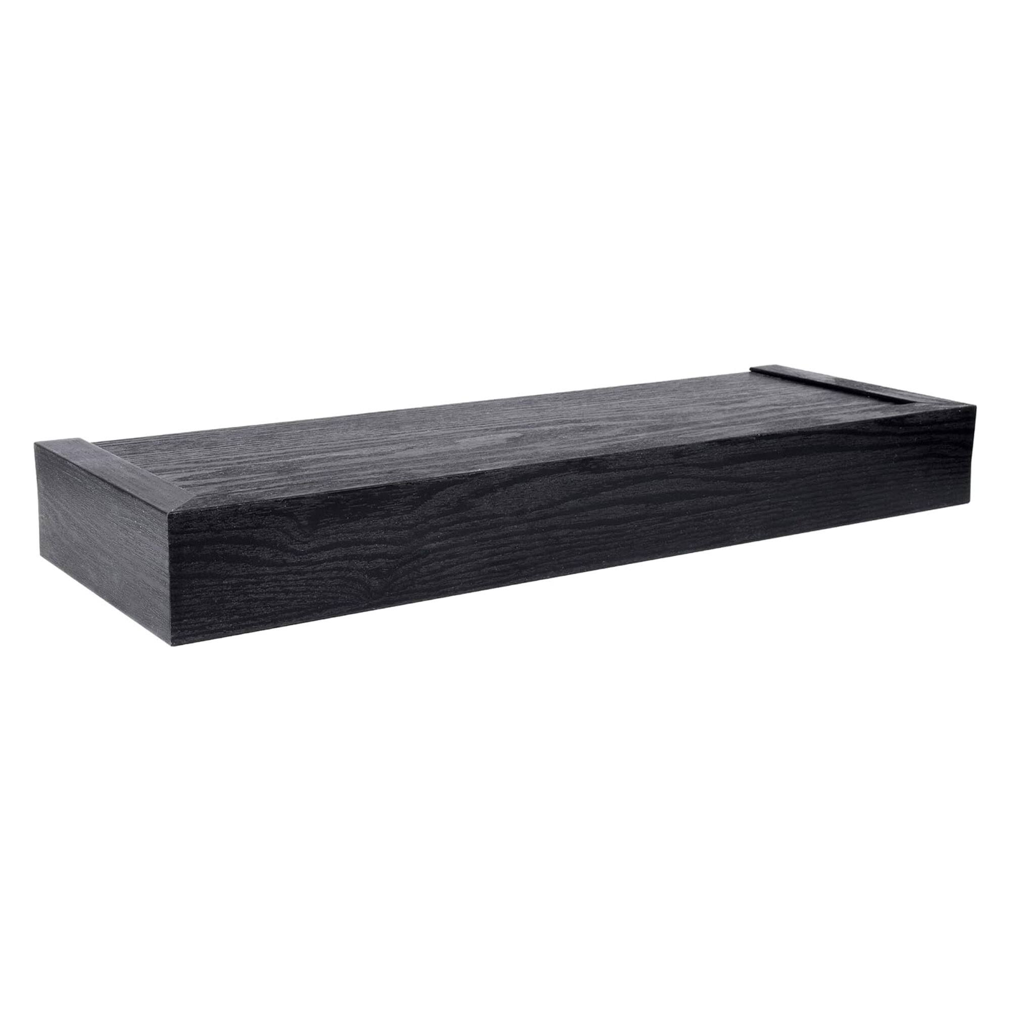 Alt View 7. Hillman - High & Mighty 18 Inch Modern Floating Shelf Holds Up To 15 lbs, Black (2 Pack) - Black.