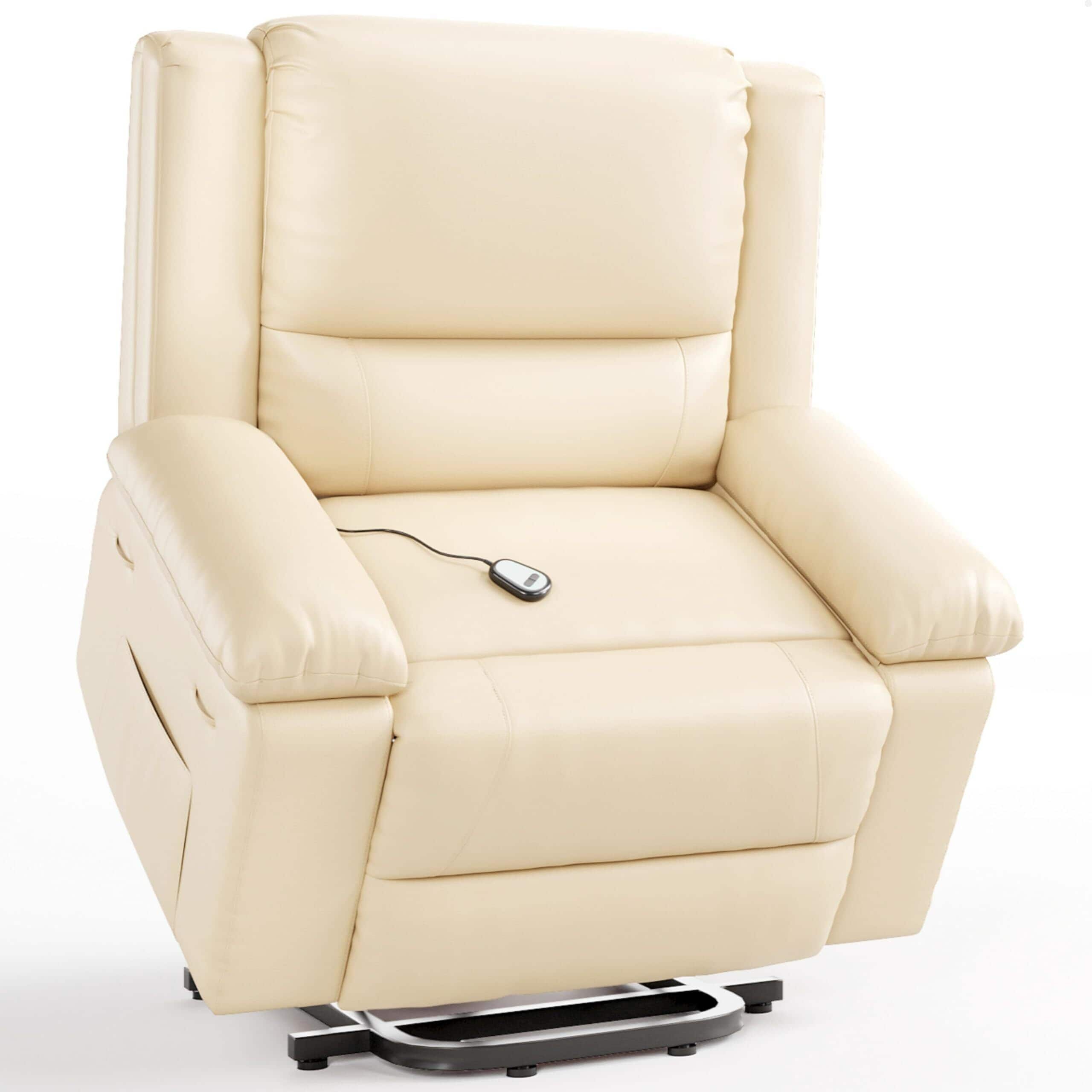 Acekool - Oversized Electric Lift Recliner Chair - Heat and Massage - Beige