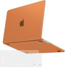 mosiso - Hard Case and Keyboard Cover for MacBook Air 15-inch A3448 A3241 A3114 A2941 - Cosmic Orange