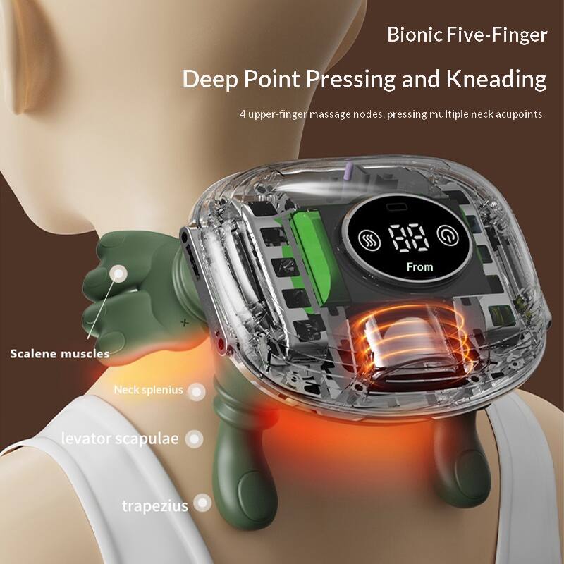 Bionic Five-Finger  
Deep Point Pressing and Kneading  
4 upper-finger massage nodes, pressing multiple neck acupoints.  

SSS E  
From  

Scalene muscles  
Neck splenius  
levator scapulae  
trapezius