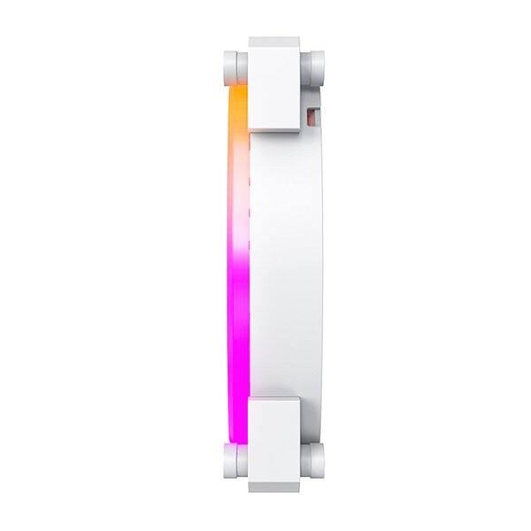 Left. Montech - AX140 PWM WHITE ARGB Standard Fan 1600PWM, High-End Durability, Silent Performance, and Stunning ARGB Design (140mm) - White.