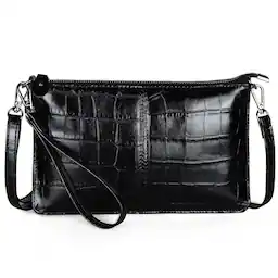 Black Crocodile Leather