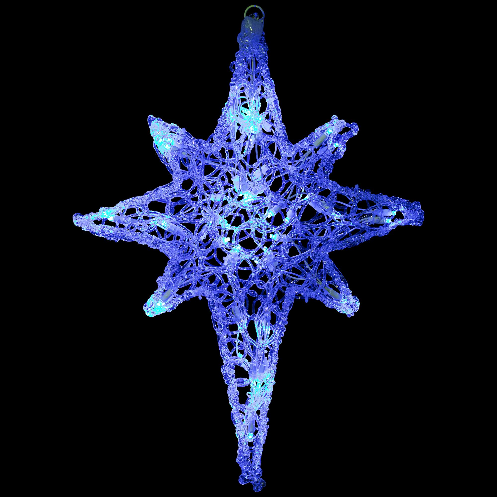 Alt View 7. Northlight - LED Lighted Color Changing Star of Bethlehem Christmas Decoration - 22" - Blue and White - Clear.