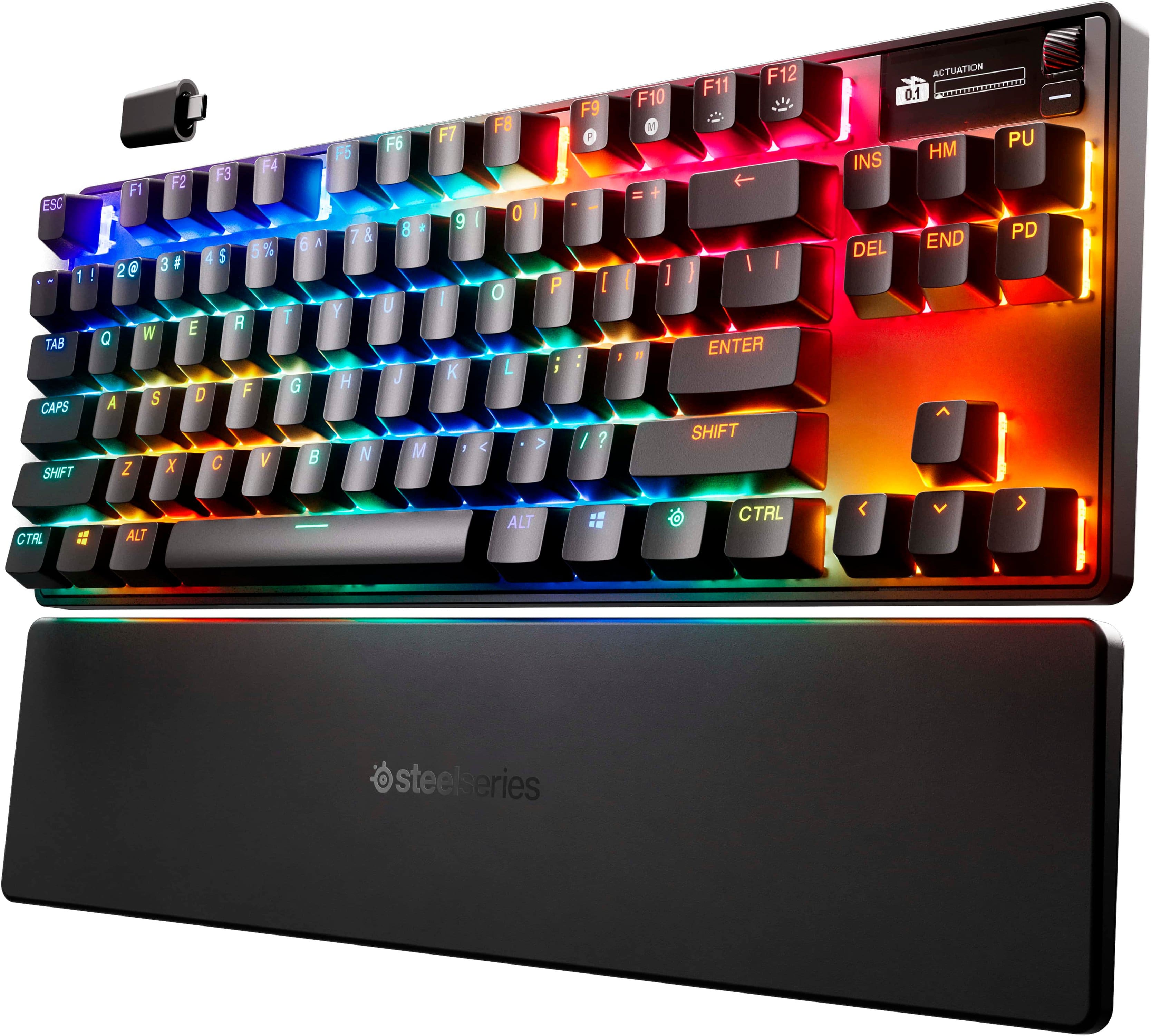 SteelSeries - Apex Pro TKL Gen 3 Wireless Mechanical OmniPoint Adjustable HyperMagnetic Gaming Keyboard with Rapid Tap - Black - Front_Zoom