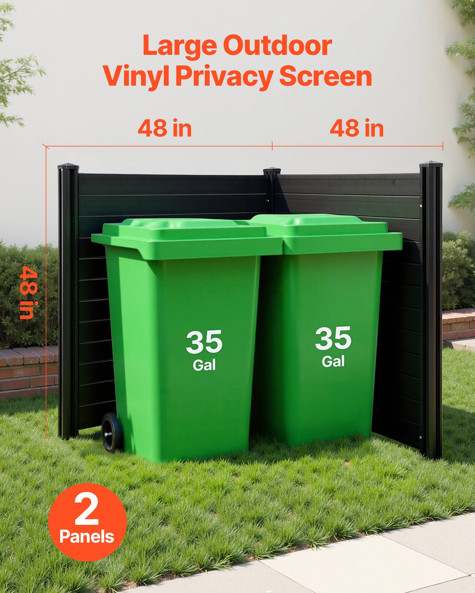 Large Outdoor Vinyl Privacy Screen  
48 in x 48 in  
35 Gal  
2 Panels