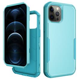 Reiko - 3In1 Hybrid Heavy Duty Defender Rugged Armor Case For Apple Iphone 12 /12 Pro In - Blue