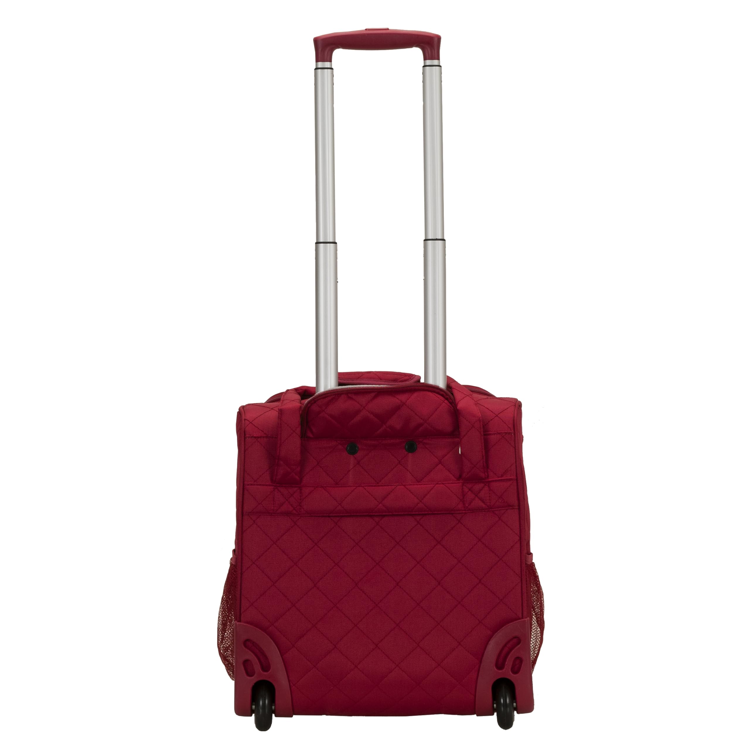 Alt View 4. Dapper Styles - Melrose Upright Wheeled Underseater Luggage Red Carry-on 15-inch - Black-15-Inch.