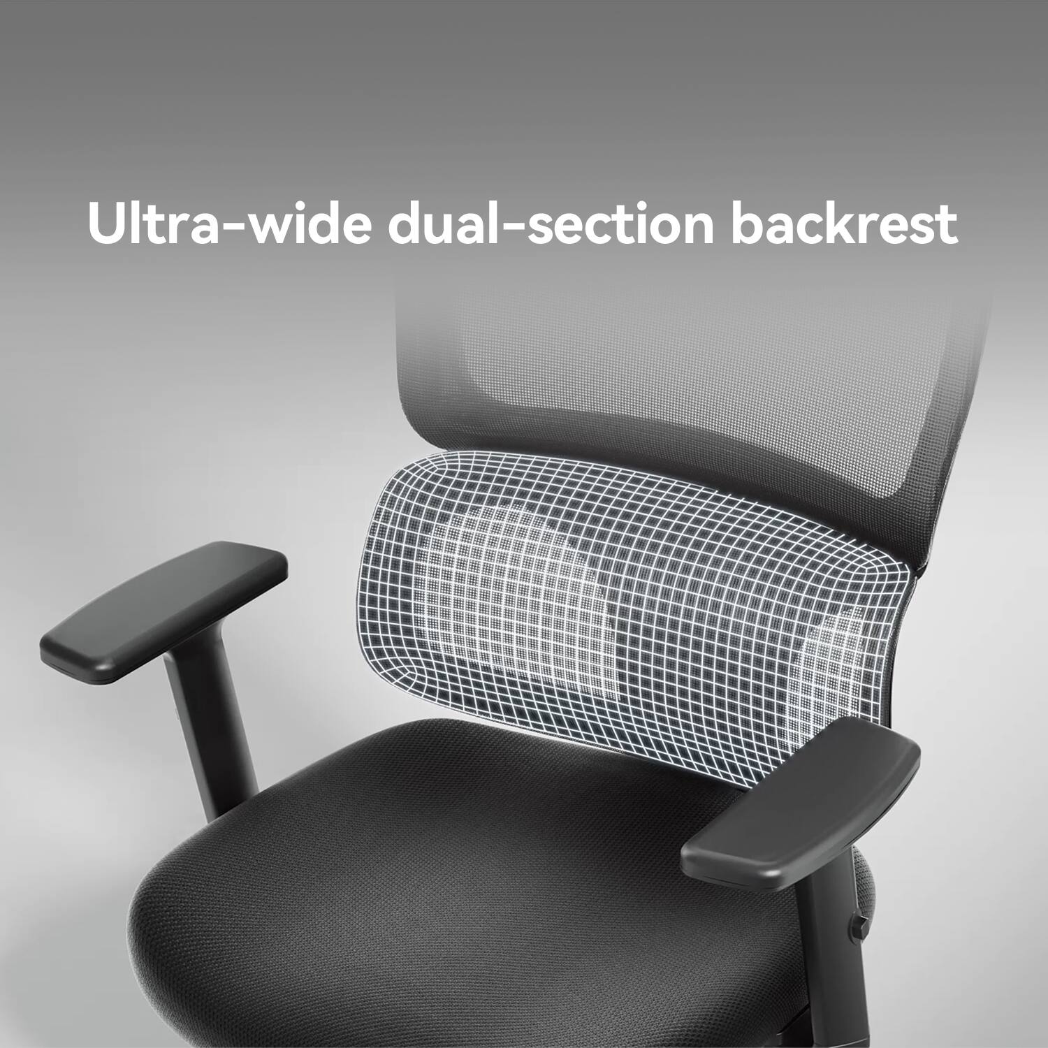 Ultra-wide dual-section backrest