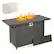 Front. Costway - Costway 44.5" Propane Fire Pit Table with Metal Slatted Tabletop & Stainless Steel Burner - Black.