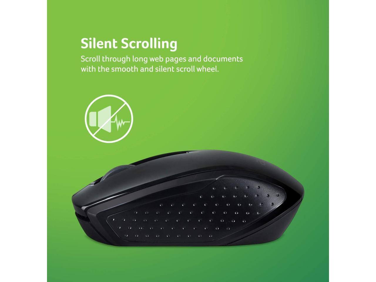 Silent Scrolling  
Scroll through long web pages and documents with the smooth and silent scroll wheel.