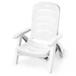 Kadyn - Outdoor Chaise Lounge Chair, 5 Position Adjustable Folding Lounger Chaise Chair on Wheels - White