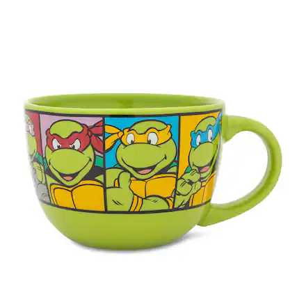 Front. Silver Buffalo - Teenage Mutant Ninja Turtles Characters Ceramic Soup Mug | Holds 24 Ounces - Green.