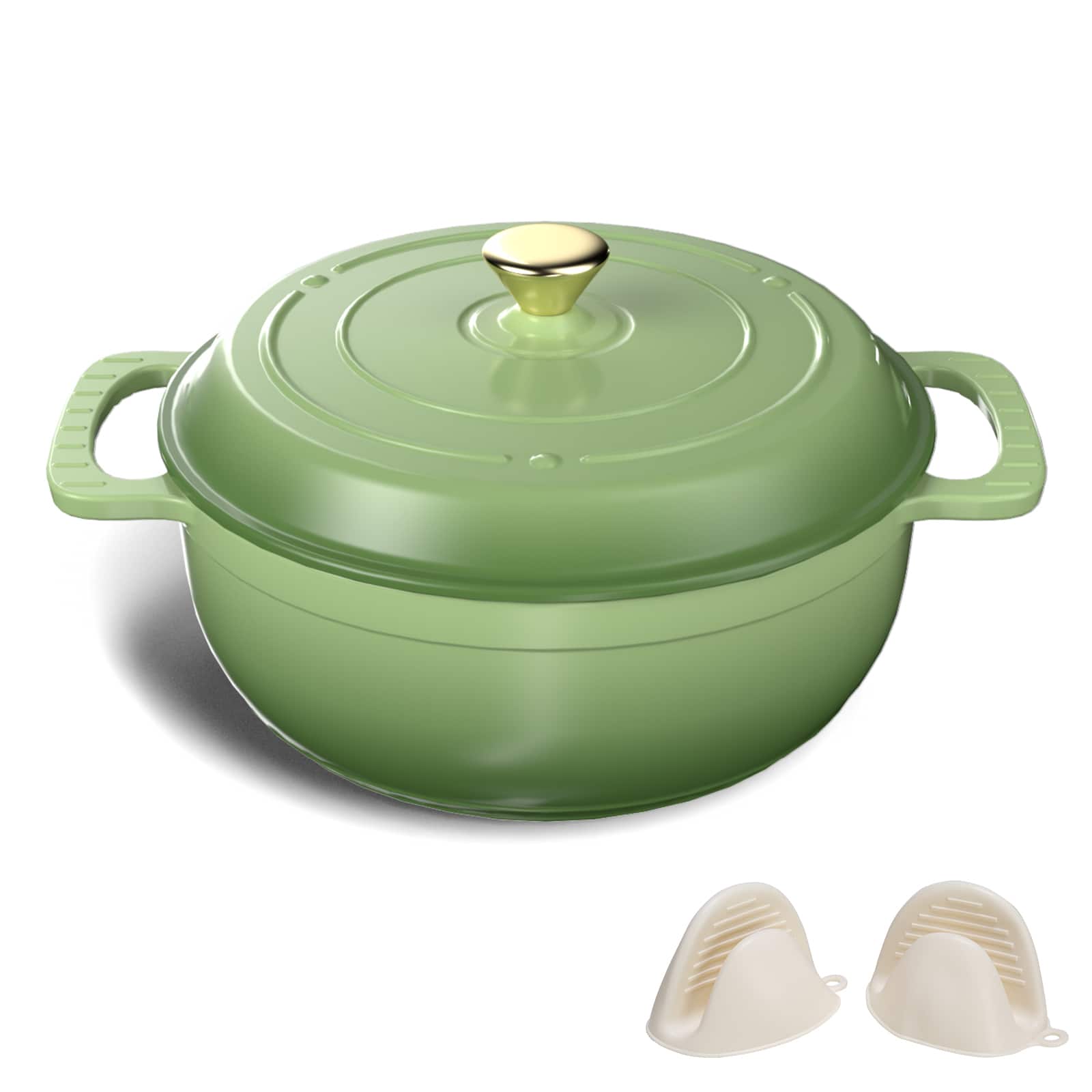 Winado - 6QT Dutch Oven Enameled Cast Iron Bread Oven with Lid for Sourdough Baking - Green