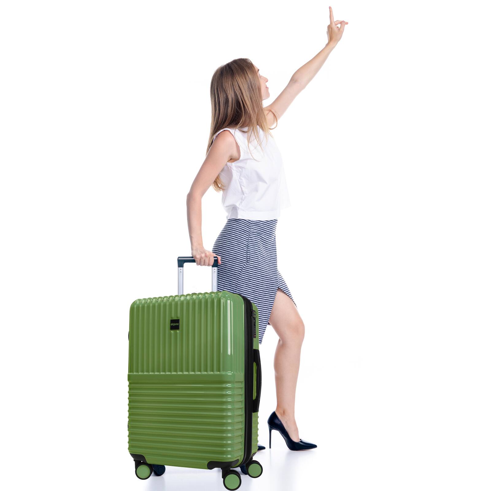 Angle. World Traveler - World Traveler Dejuno Tonal 24-Inch Polycarbonate Spinner Luggage - Matcha - Matcha.