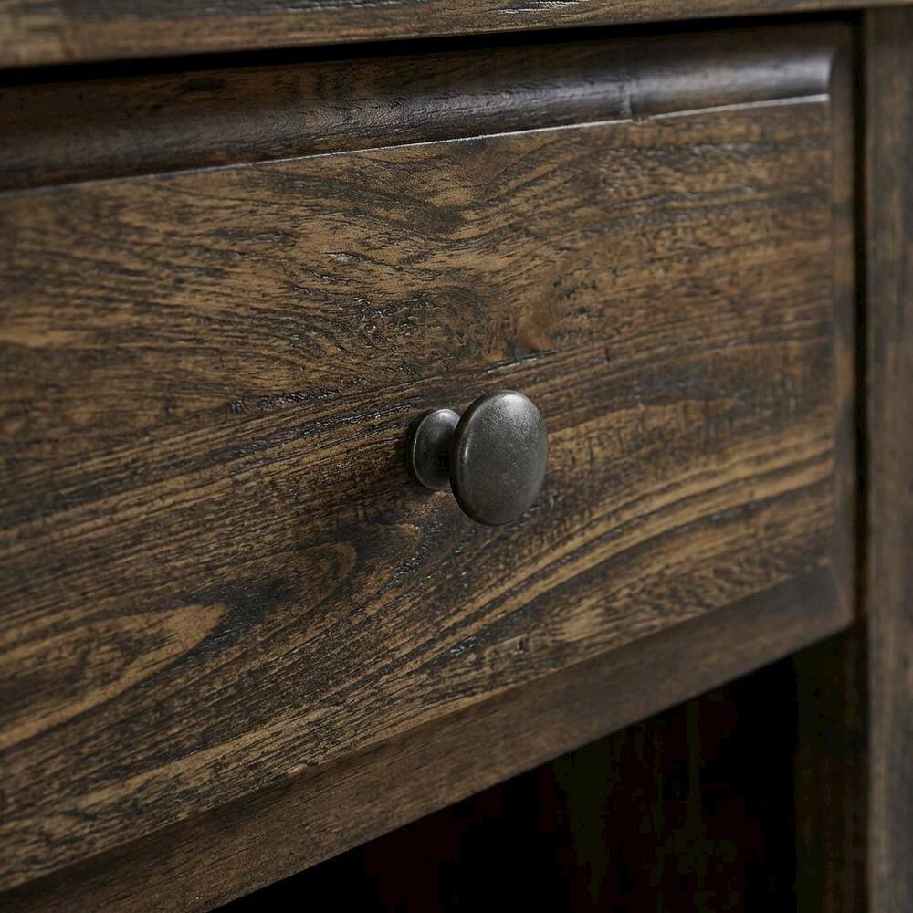 Back. FurniFact - Distressed Jacobean Nightstand with Wooden Drawer and Sturdy Construction - Distressed Jacobean.