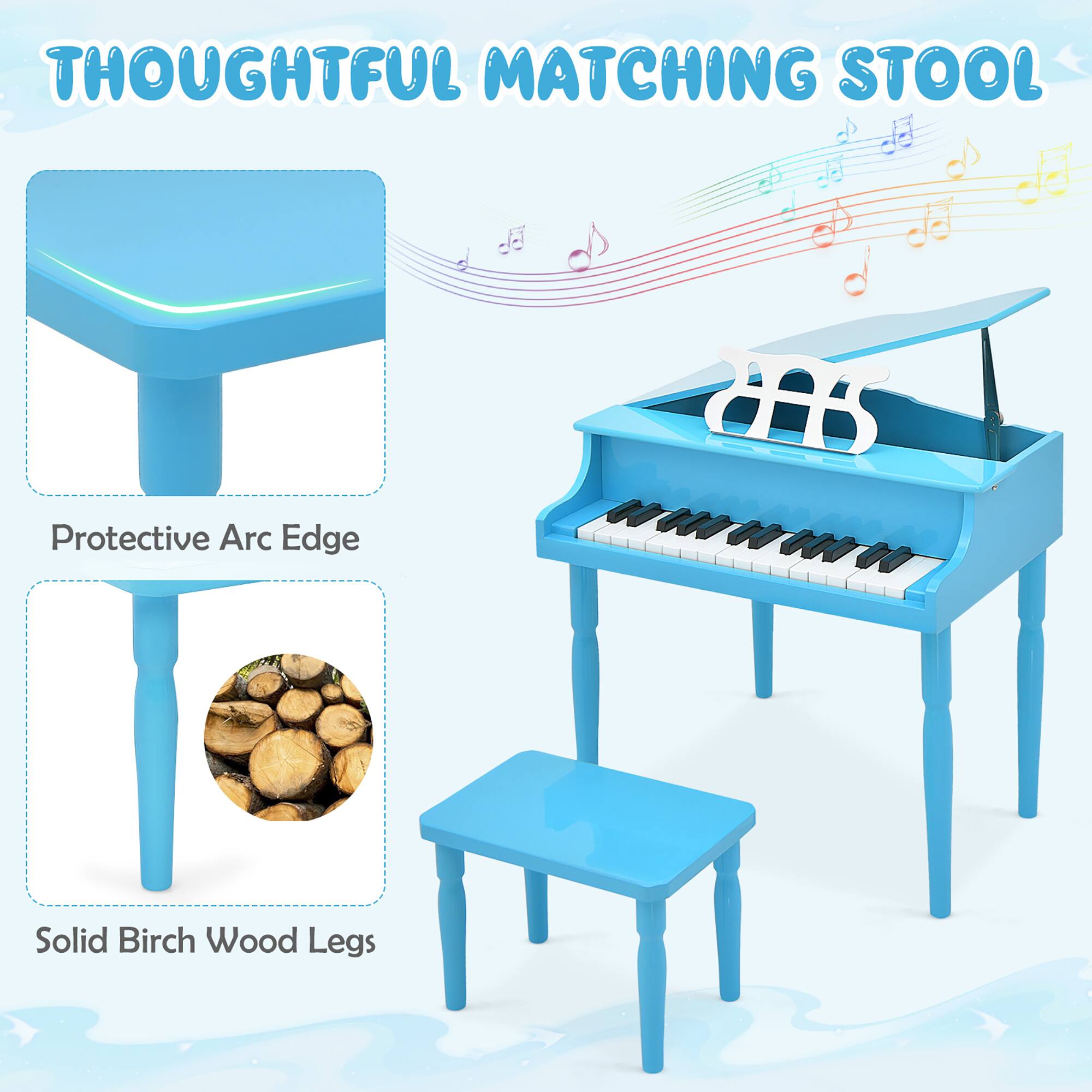 THOUGHTFUL MATCHING STOOL

Protective Arc Edge

Solid Birch Wood Legs