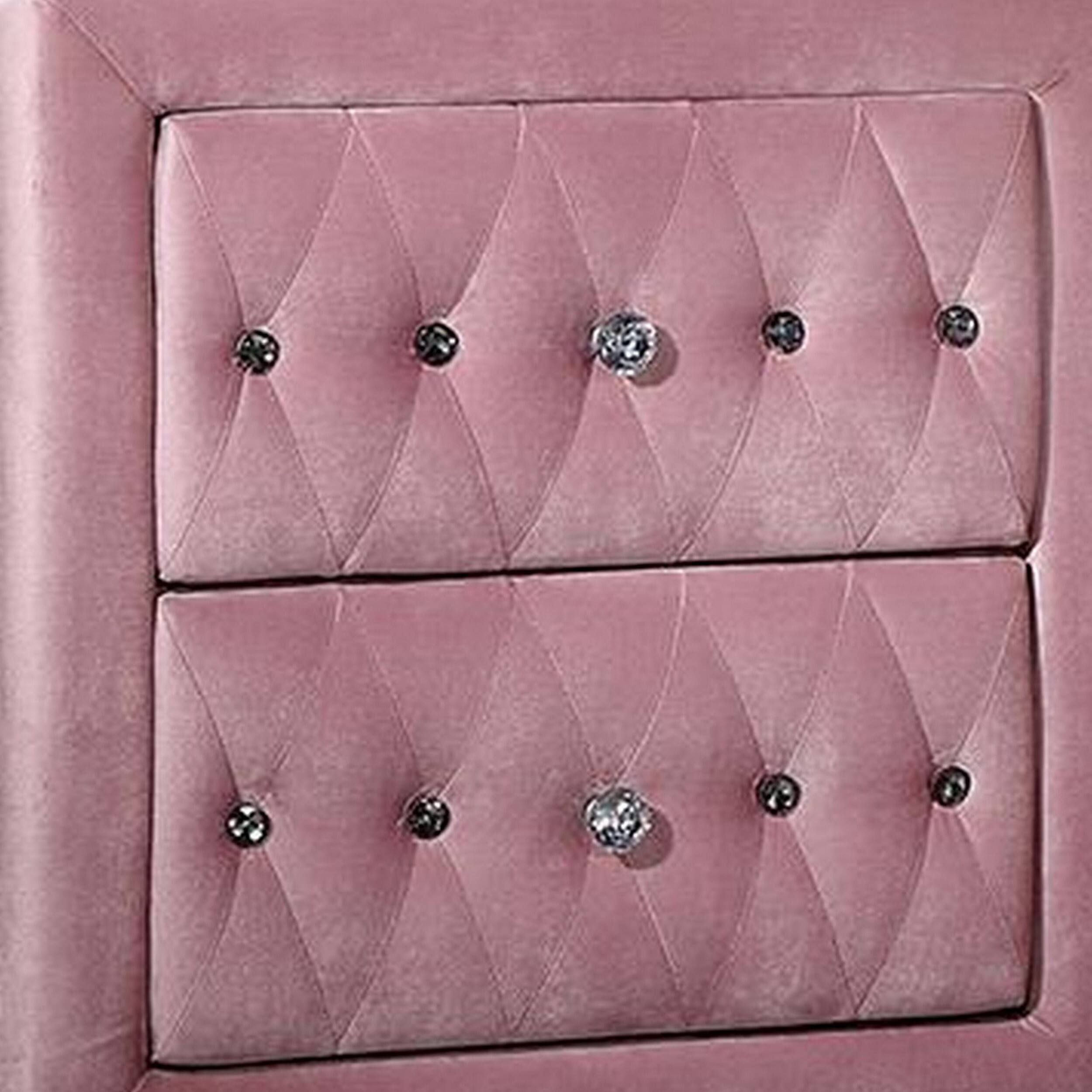 Alt View 2. Manhattan Lane - Zoha 26 Inch Nightstand, 2 Drawer, Cabriole Legs - Pink, Silver.