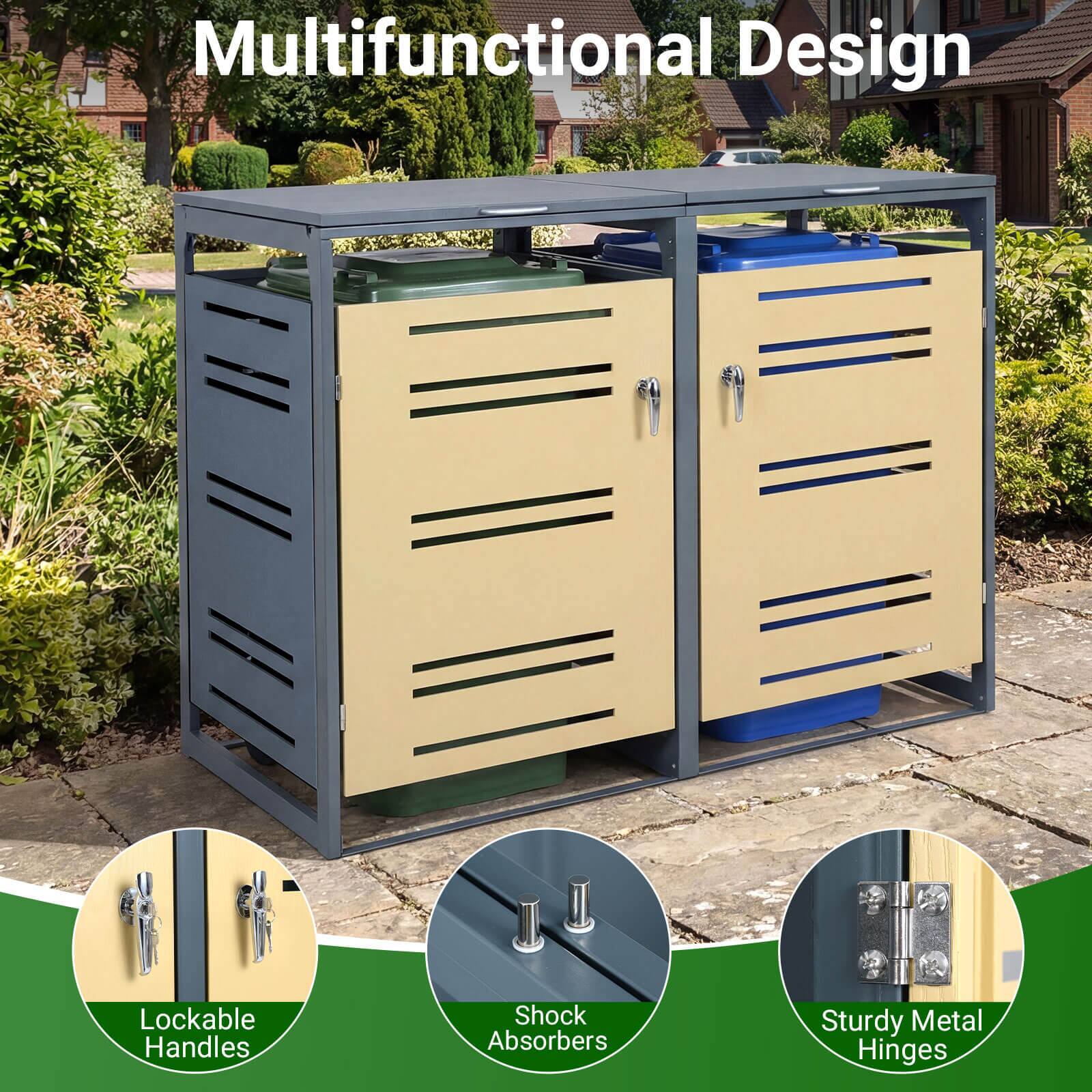 Multifunctional Design

- Lockable Handles
- Shock Absorbers
- Sturdy Metal Hinges