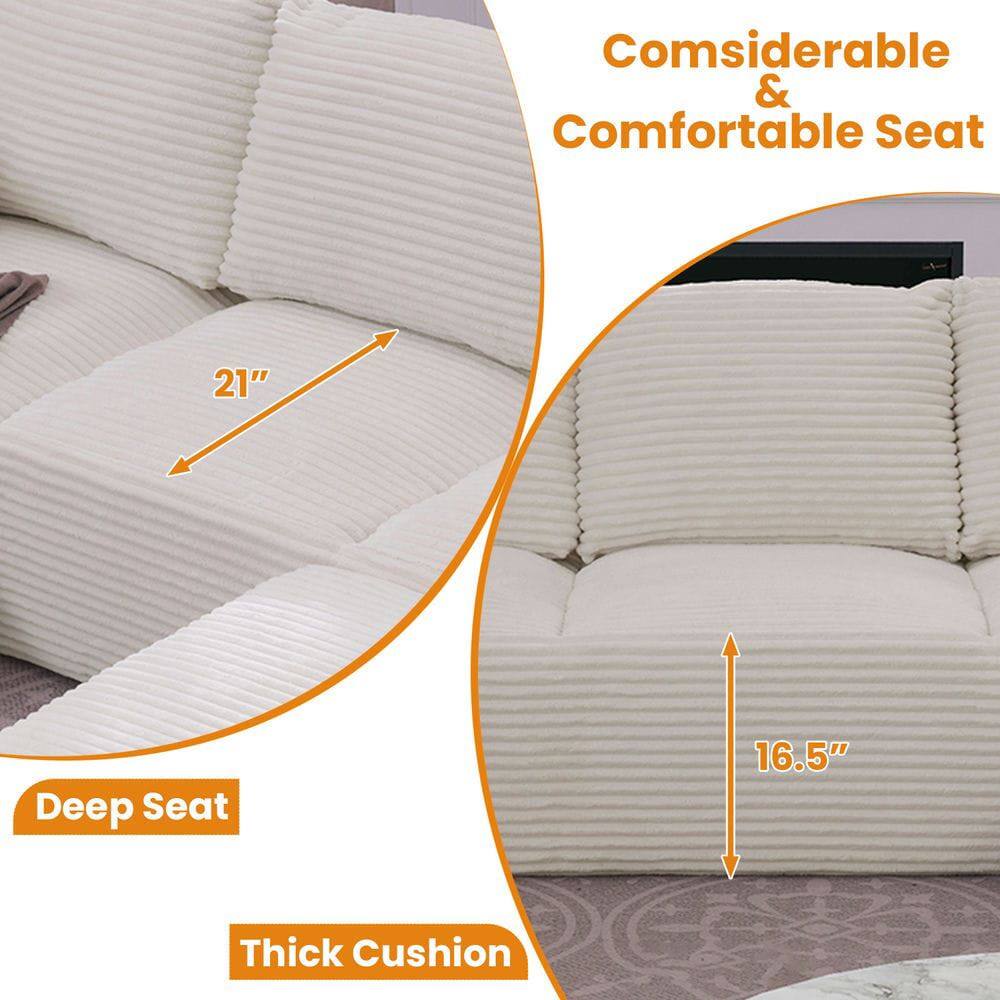 Considerable & Comfortable Seat  
Deep Seat: 21"  
Thick Cushion: 16.5"