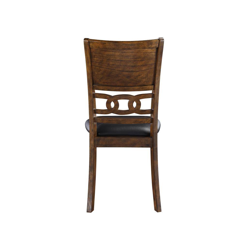 Alt View 4. New Classic Furniture - Gia Brown Wood Dining Chair with PU Seat (Set of 6) - Brown.