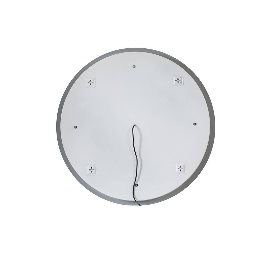Angle. Elegant Decor - Helios 36 inch Hardwired LED mirror - Silver.