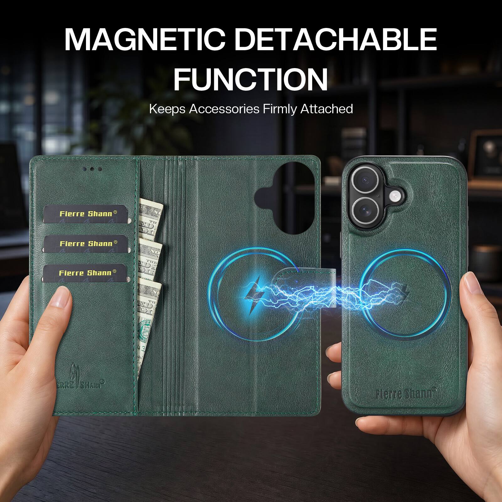 MAGNETIC DETACHABLE FUNCTION  
Keeps Accessories Firmly Attached  

Fierre Shann 4  
Fierre Shann 4 4 4 Fierre Shann 4 4 4  
THE  
TH  
ERRE SHART  
Plerre Shann