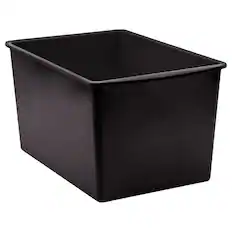 Front. Teacher Created Resources - Teacher Created Resources Black Plastic Multi-Purpose Bin.