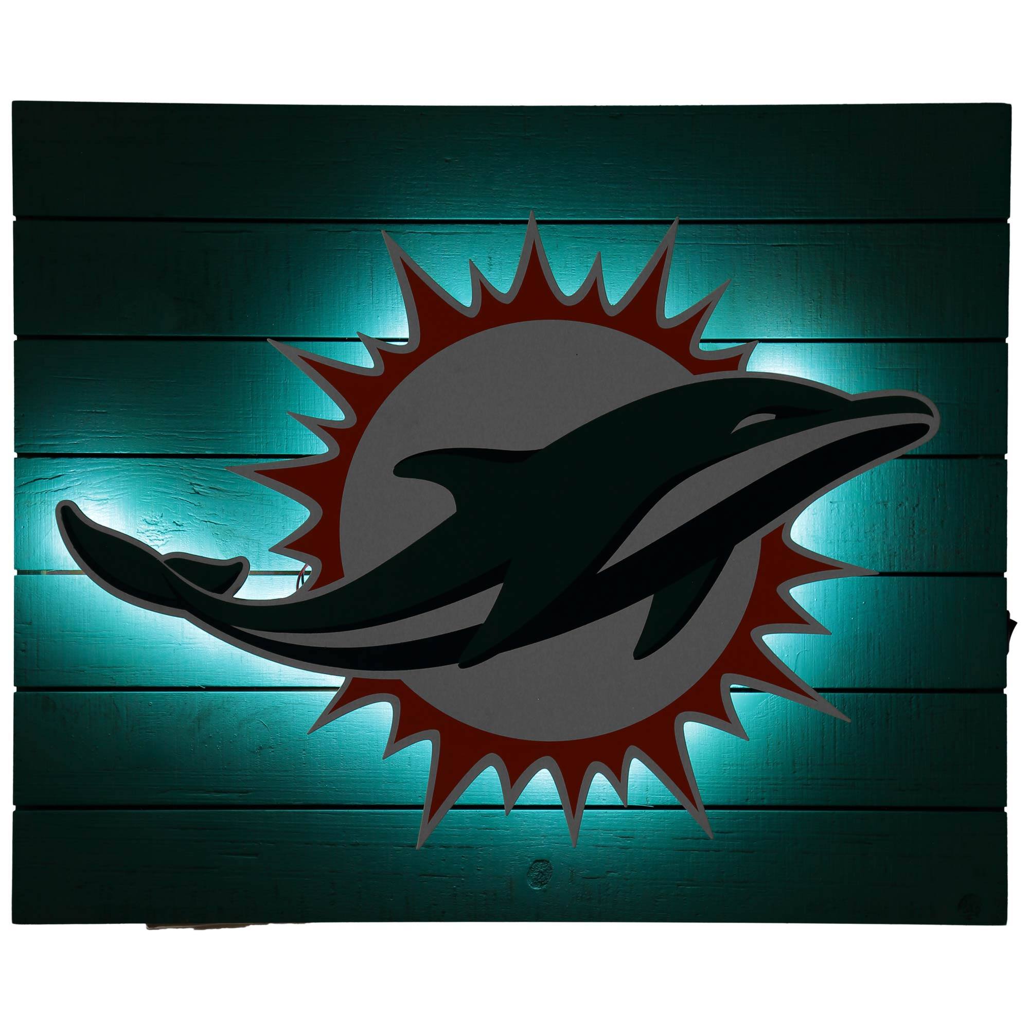 Alt View 1. Evergreen Enterprises - Miami Dolphins 15" x 18" Lit Wall Decor - Multicolor.