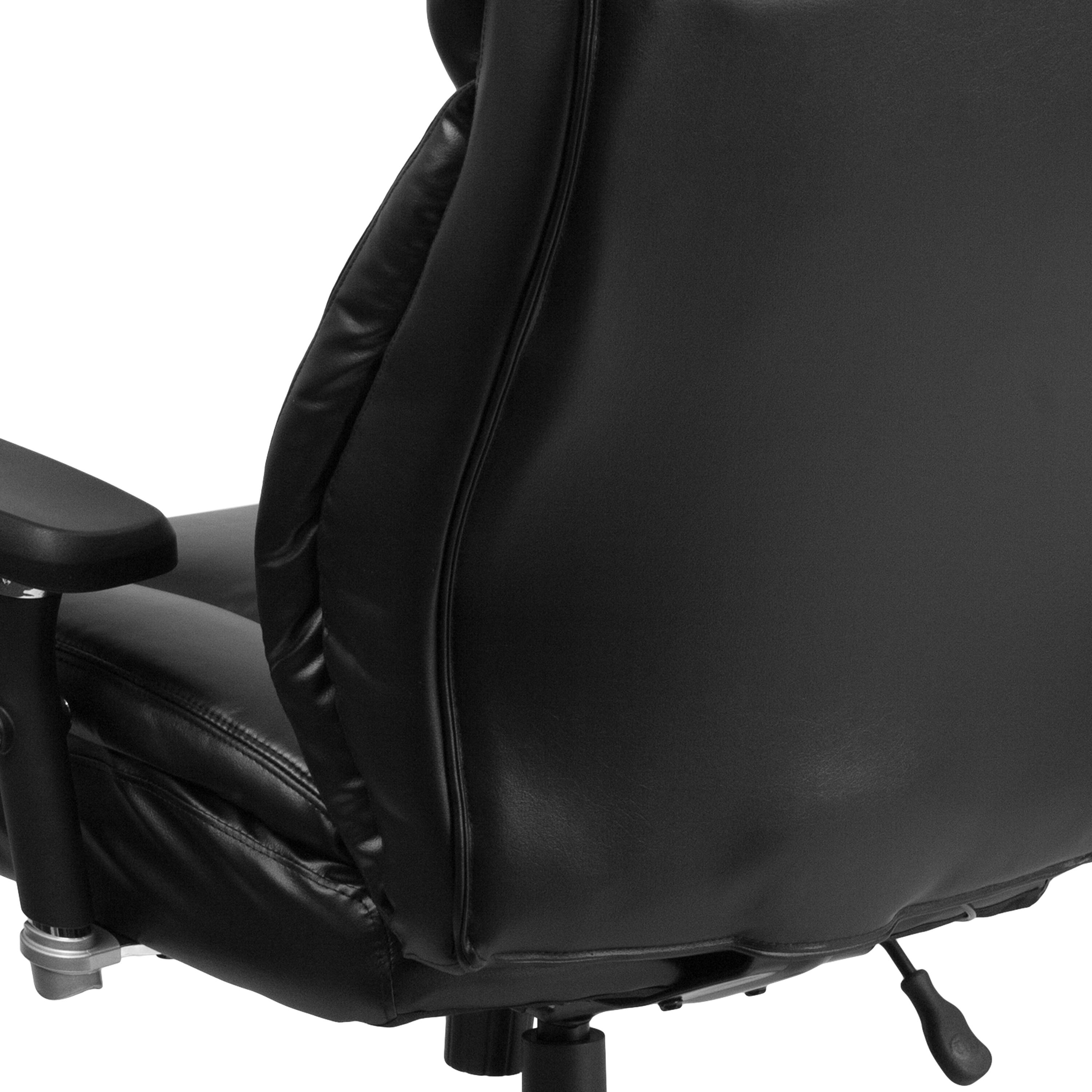 Alt View 9. Emma + Oliver - 24/7 400 lb. Big & Tall High Back Swivel Ergonomic Office Chair with Lumbar Knob - Black LeatherSoft.