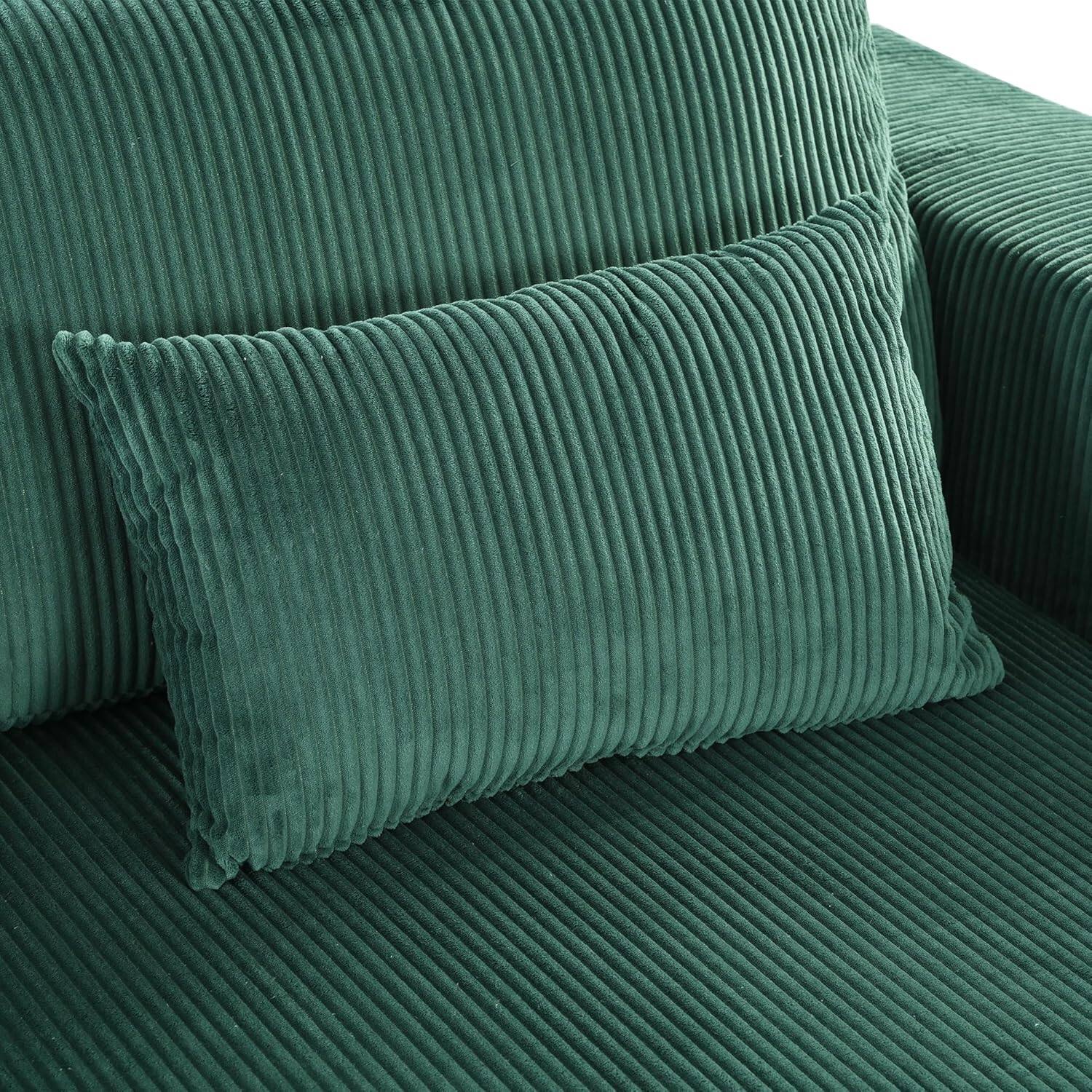 Alt View 4. Trinkets Crazed - 86.6" Oversized Double Lounge Chaise, Boneless Lounge Sofa Bed with Pillows - green.