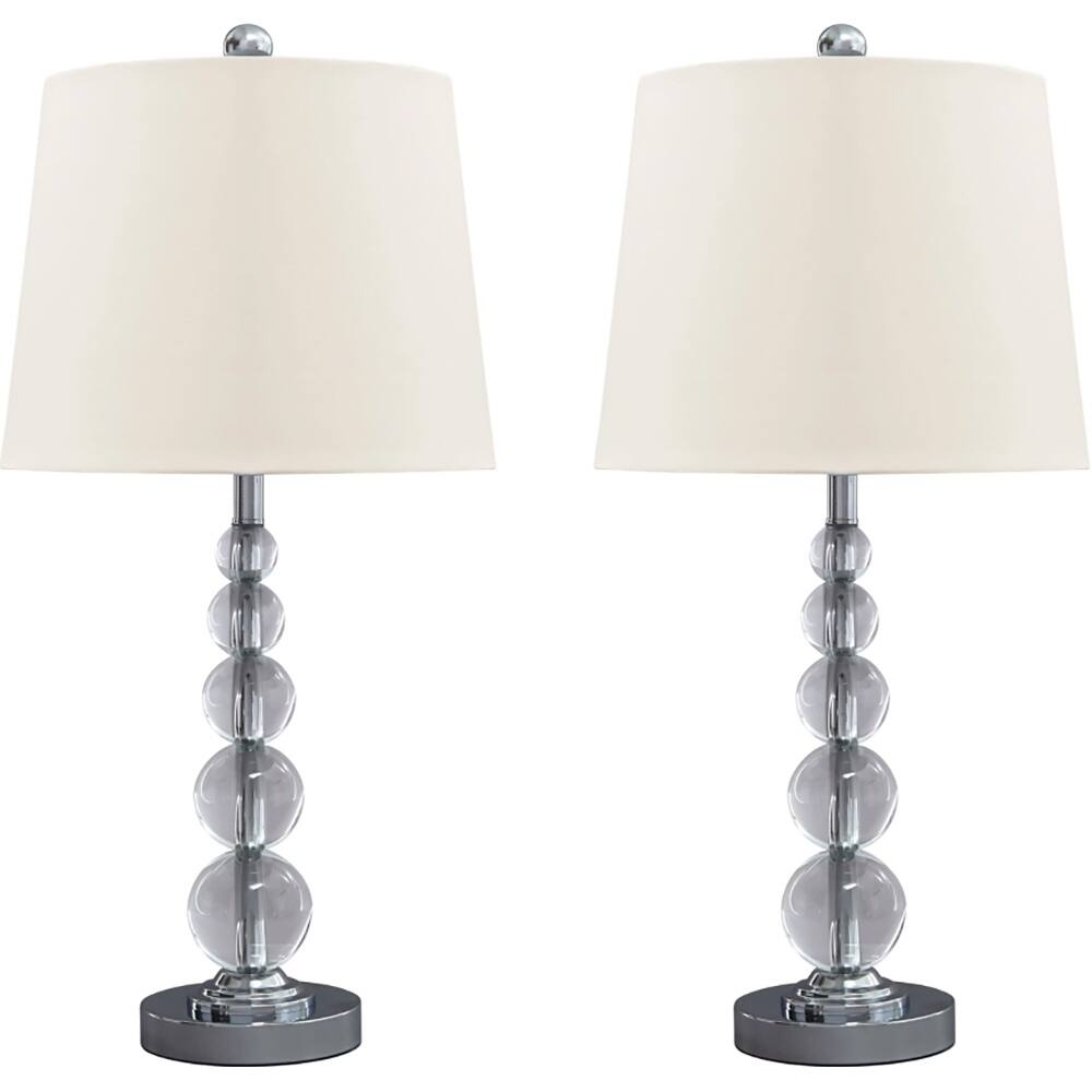Front. Ashly - Joaquin Table Lamp (Set of 2) - Clear/Silver.