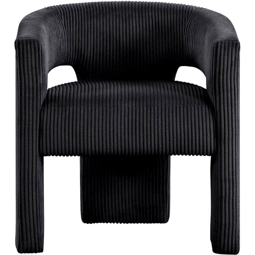 Alt View 2. Meridian Furniture - Riz Black Corduroy Fabric Accent/Dining Chair - Black.
