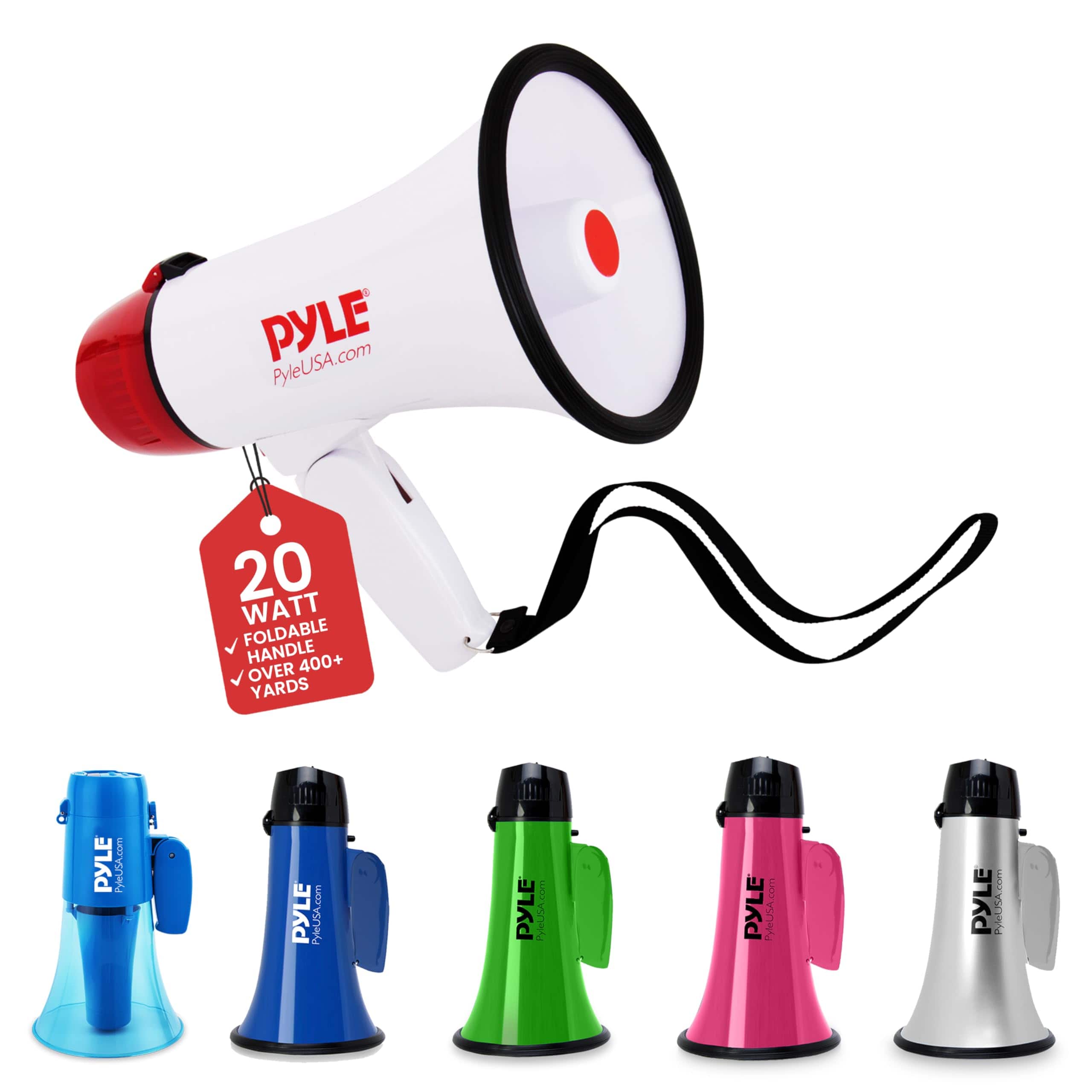 Pyle - 20W Megaphone Bullhorn - 5.4'' x 8.6''