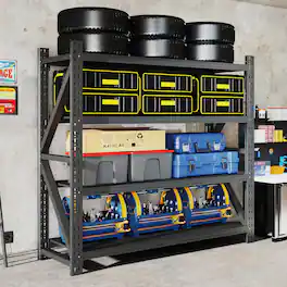 Anysun - Tool-Free Adjustability & Safety Locking Industrial Garage Storage Unit, Assembly Required - Black