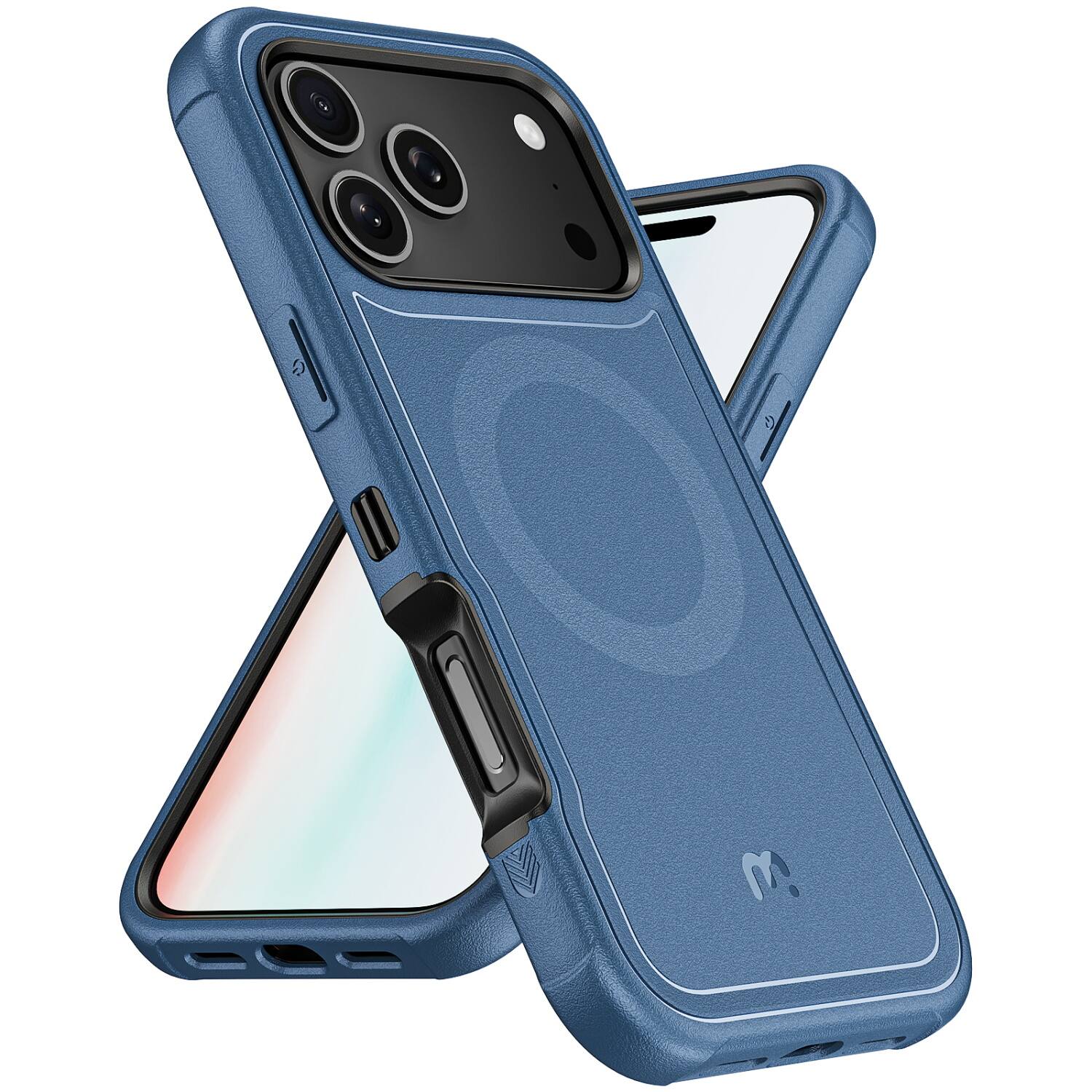 Front. Mybat Pro - MyBat Pro Maverick Series Rogue Edition MagSafe Case for Apple iPhone 17 Pro - Blue - Blue.